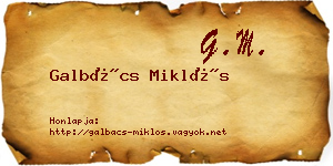 Galbács Miklós névjegykártya