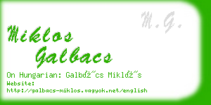 miklos galbacs business card